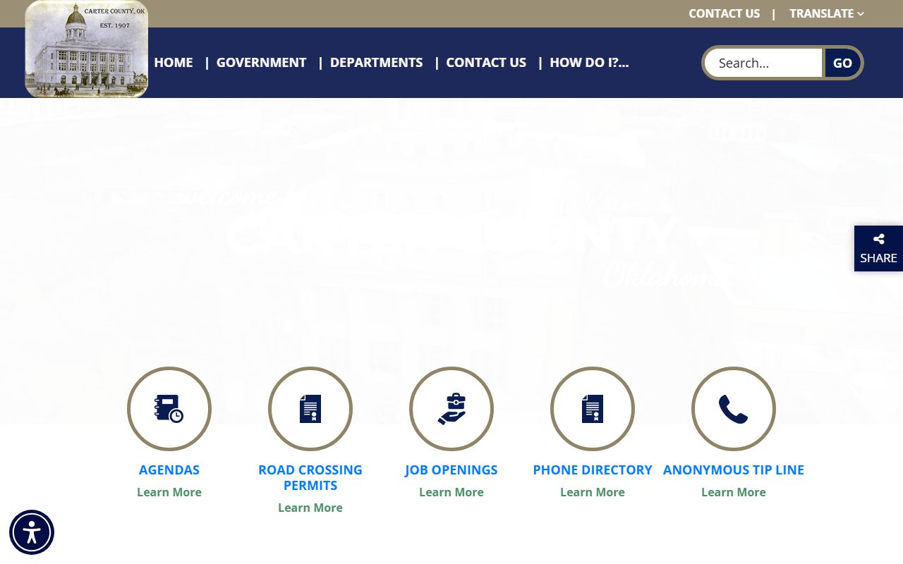 Carter County Oklahoma official website for public records access