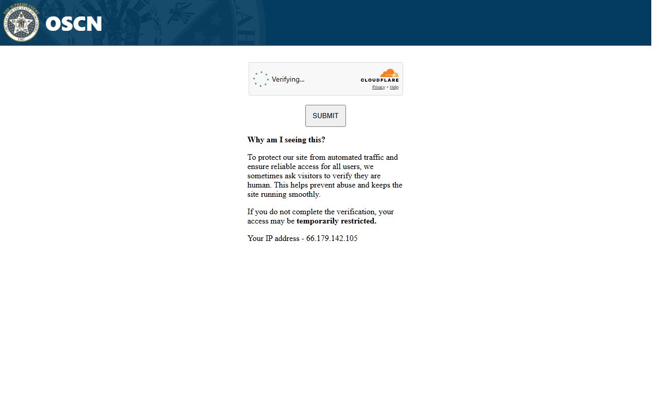 Dewey County public records on OSCN court search portal