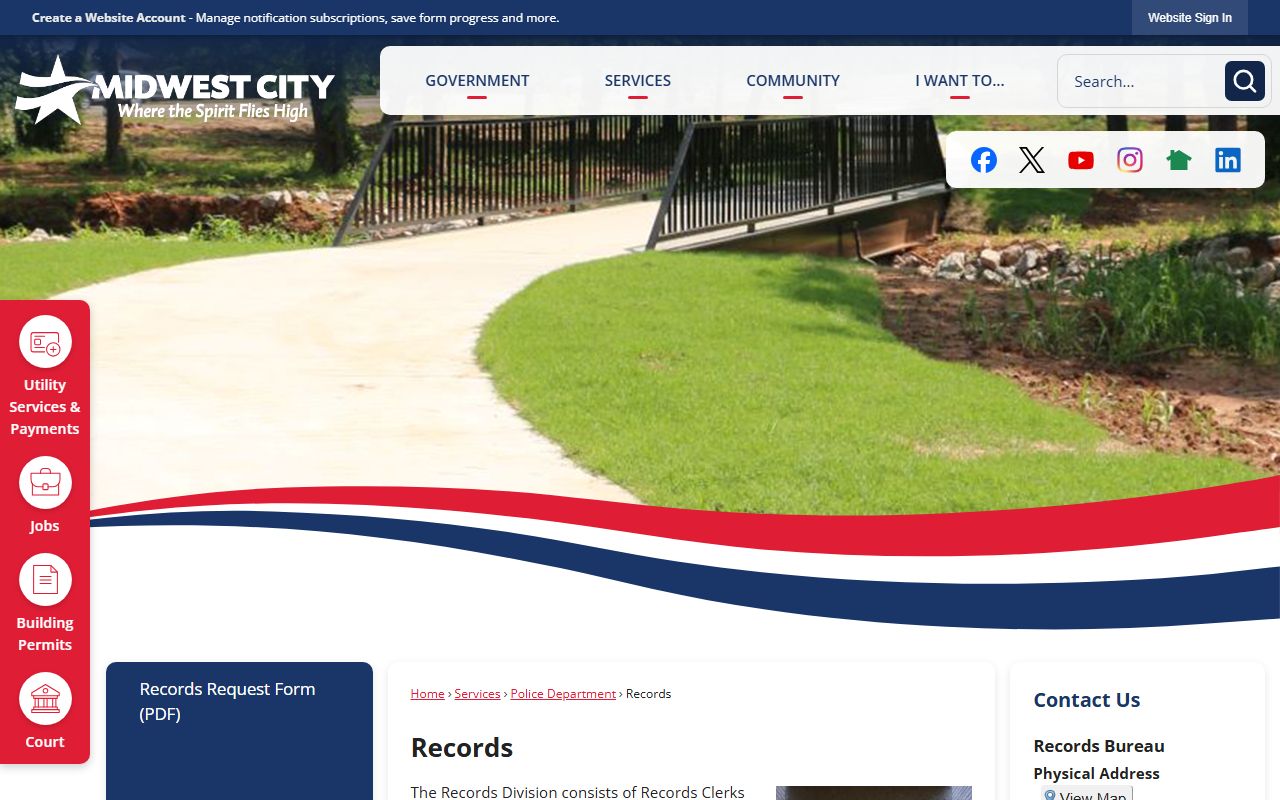 Midwest City police records division and public records portal