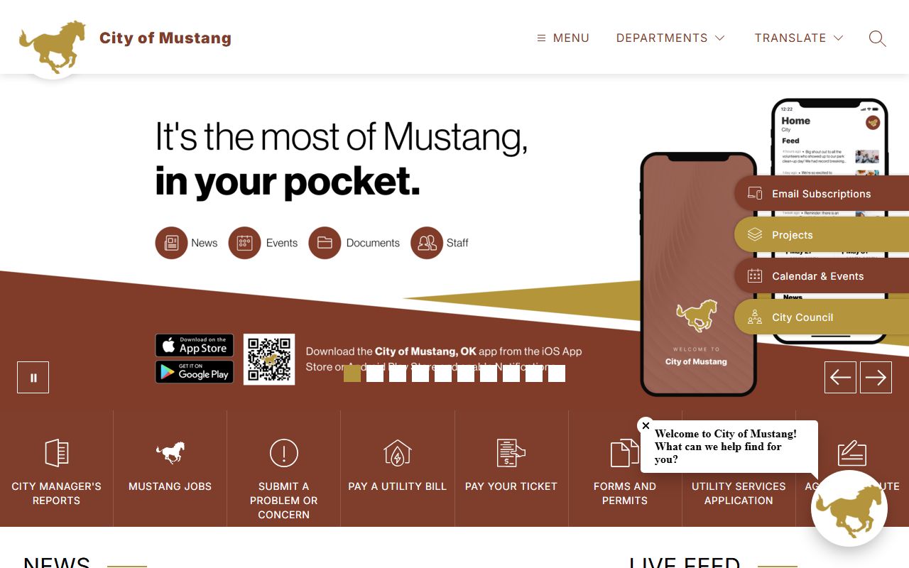 Mustang Oklahoma city official website public records