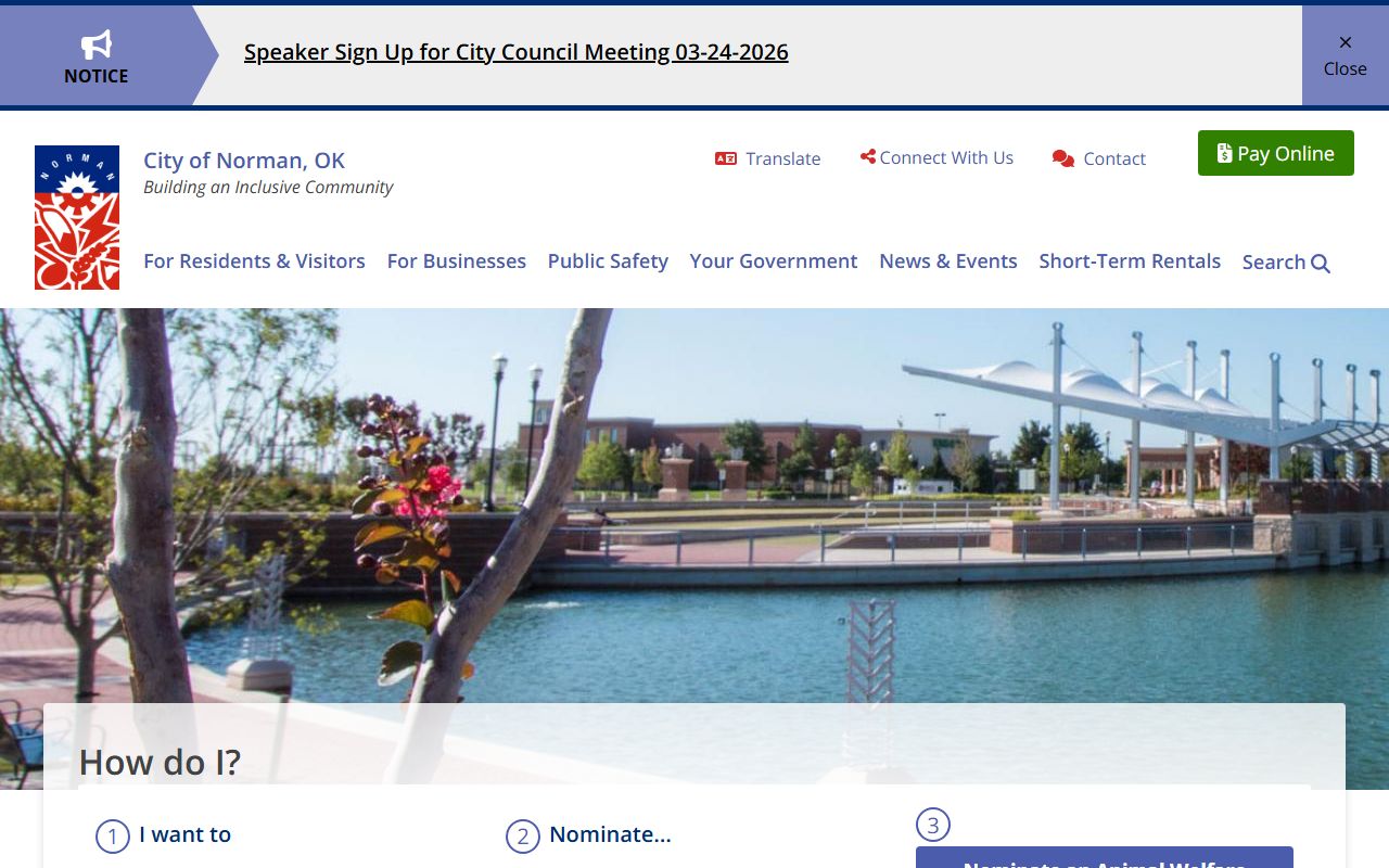 Norman Oklahoma city official website public records