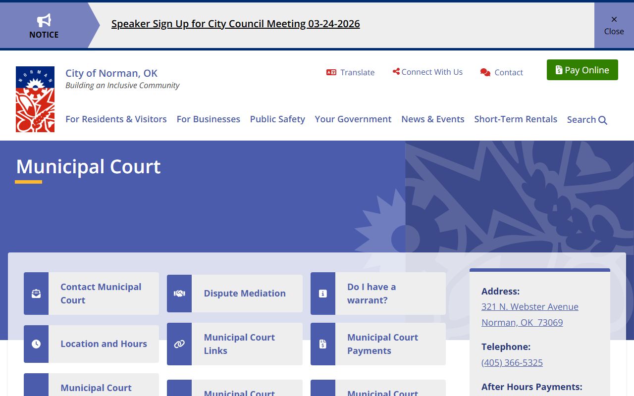 Norman municipal court public records and case search
