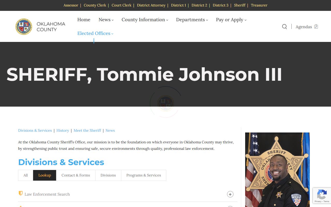 Oklahoma County Sheriff's office public records and detention center