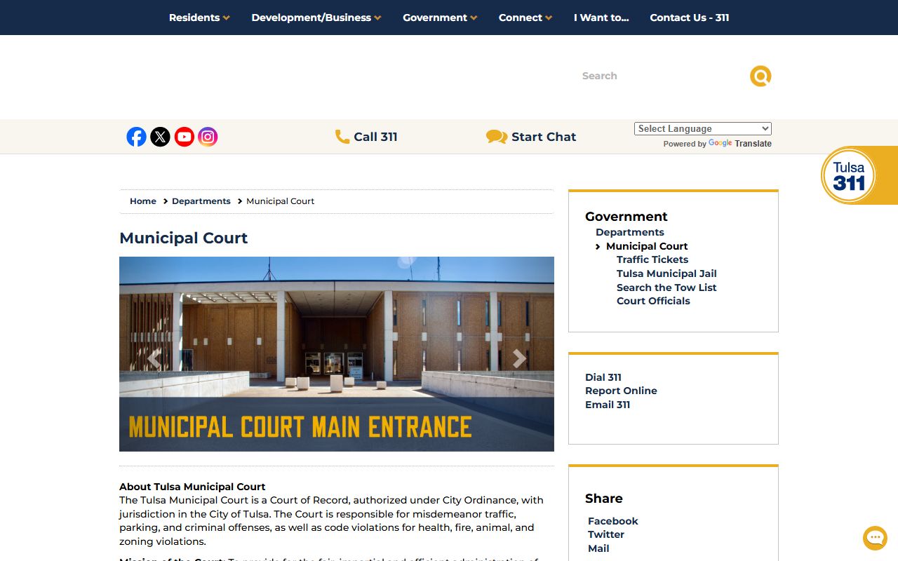 Tulsa municipal court public records and case search portal