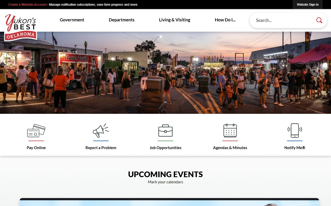 Yukon Oklahoma city official website public records