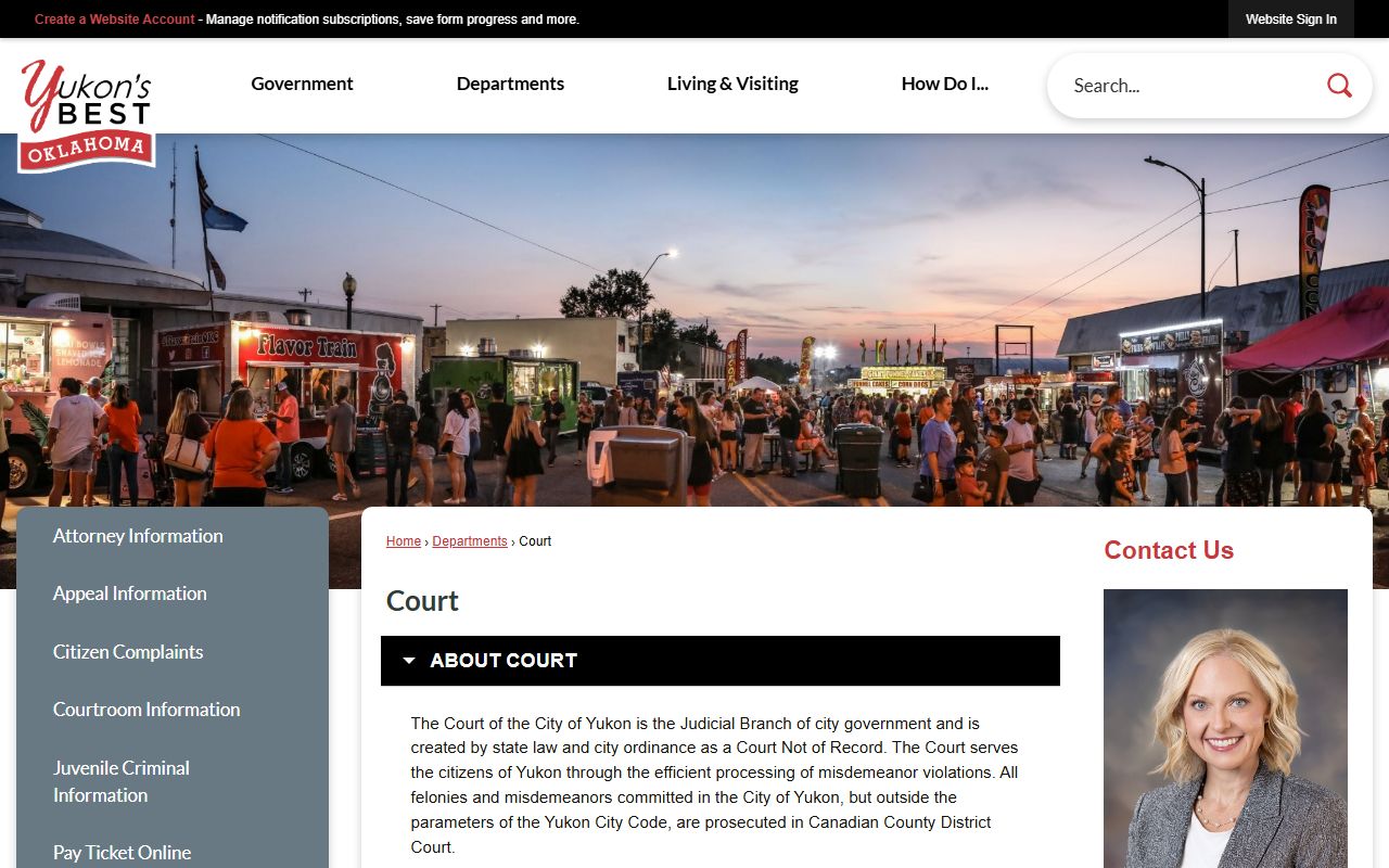 Yukon municipal court public records and citation search